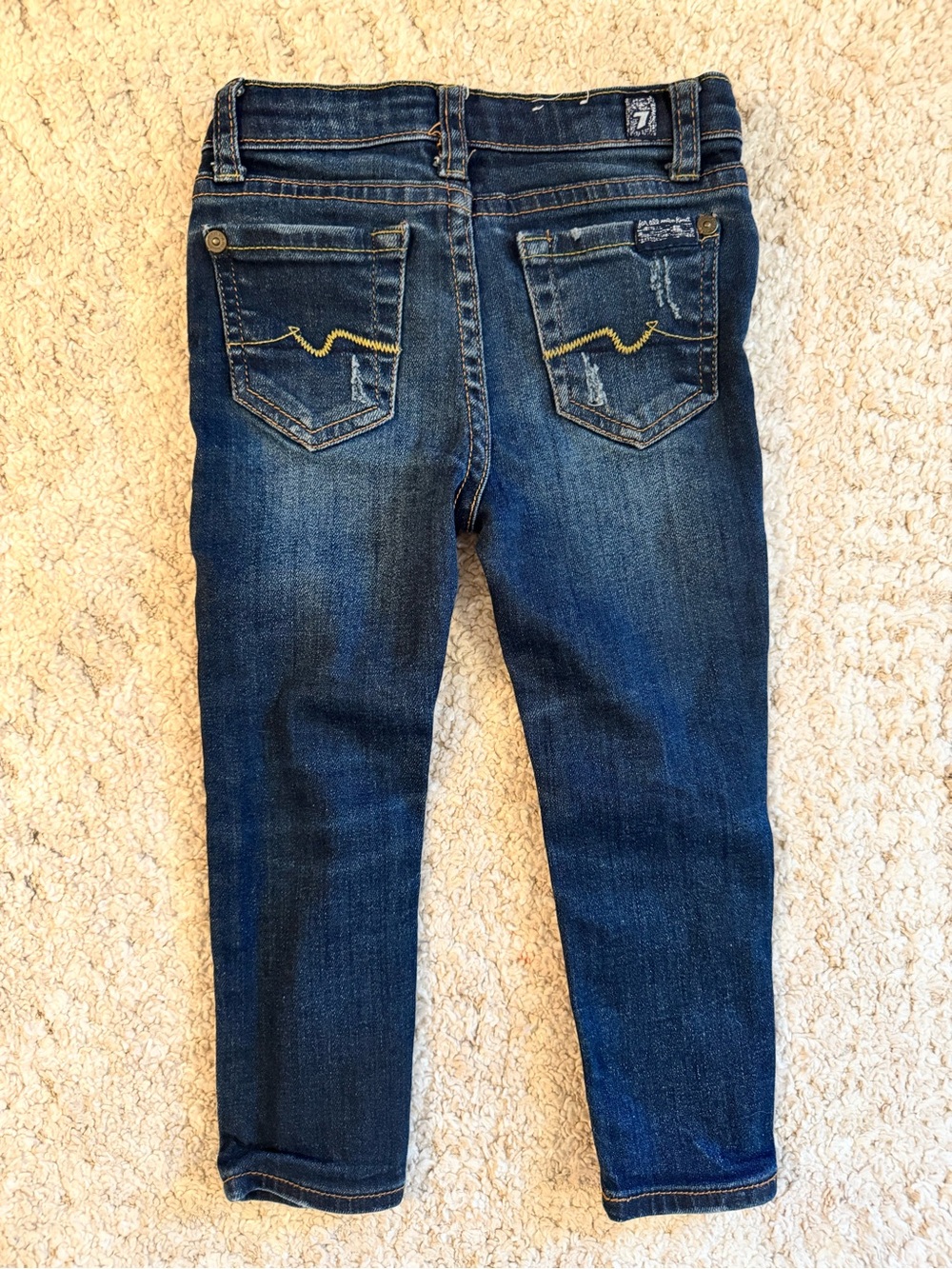 7 for all Mankind toddler girls distressed skinny jeans -size 3T - EUC! Like new - Picture 5 of 5